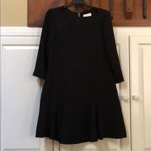 Black quarter length sleeve work dress